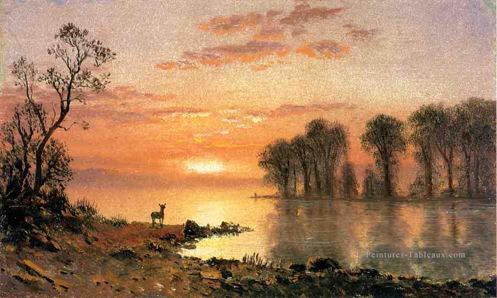 Coucher de soleil Albert Bierstadt paysage Peintures à l'huile